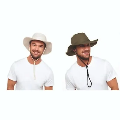 £9.95 • Buy Mens Womens Sun Hat Safari Wide Brim Aussie Bush Outback Cotton U.V Bucket NEW
