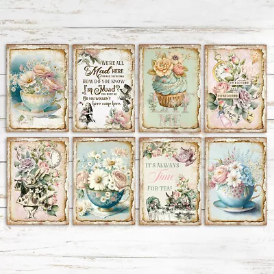 Shabby Chic Alice In Wonderland Card Journal Supplies ATC Scrapbook • £2.80