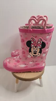 Western Chief Kids Size 11/12 Minnie Mouse Disney Pull-On Boots Fuzzy Lined • $14