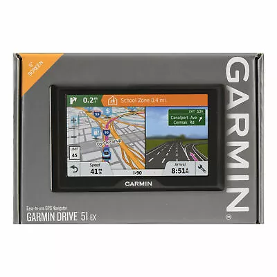 Garmin Drive 51 EX 5.0 Inch GPS Navigator - Black (010-01678-09) -[USED]™ • $39.12