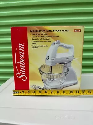 Vintage Sunbeam Mixmaster 2372 Hand Stand Mixer 6 Speed Glass 200w NEW • $90