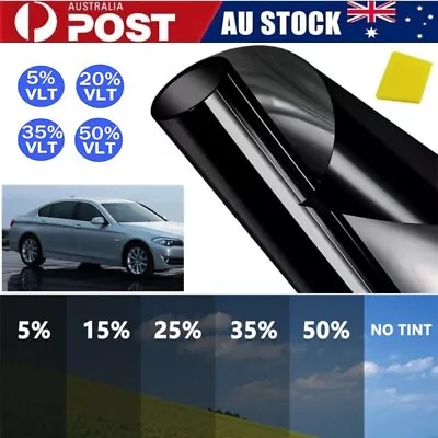 Window Tint Film Black Roll VLT 5% 20% 50% Car Home 50cmX3m/75cmX6m Tinting Tool • $12.99