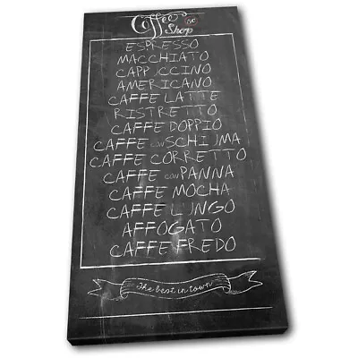 Cafe Coffee Chalk Board  Food Kitchen CANVAS WALL ART Picture Print VA • £29.99