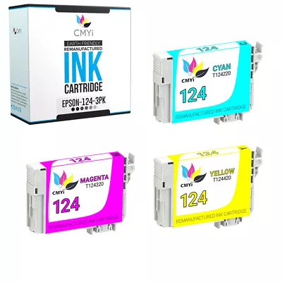 3PK 124 Color Ink For Epson CMY T124 Cartridge Fits Stylus Workforce 320 NX230 • $14.29