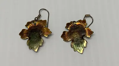 Vintage Maple Leaf Dangle Earrings KG Beautiful Fashion Jewelry Accessory • $15