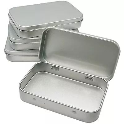 4 Pack Metal Tin Box Containers With Hinge Lids Small Storage Box • $12.30