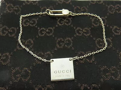 Gucci Sterling Silver Square Tag Bracelet • $175