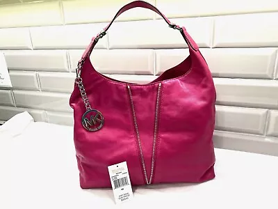 Michael Kors Newman Large Hobo Shoulder Bag W/Zippers — Fuschia • $75