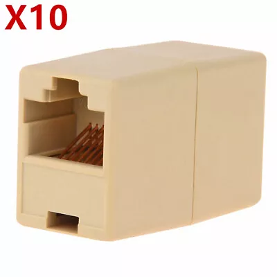$2.69 • Buy 10Pcs RJ45 Female-Female Network Ethernet LAN Connector Adapter Coupler Extender