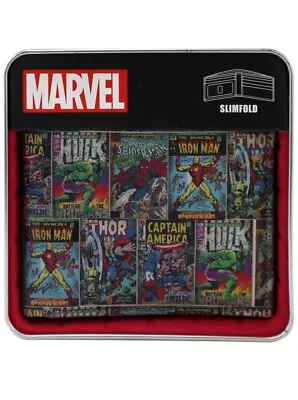 Marvel Comics Silver Age Bifold Slimfold Leather Wallet Collectors Tin Novelty • $24.95