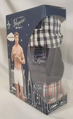 Penguin By Munsingwear 3 Pk Woven Boxers XL Plaids & Solid Navy W/Fly SHIPS FREE • $29.77