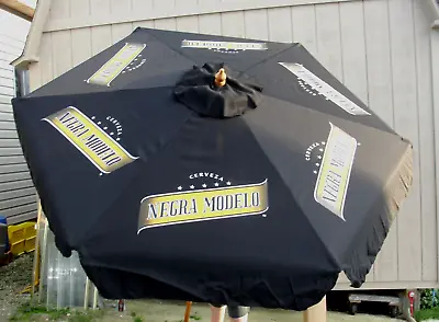 Modelo Negra Beer 👑 6 Panel Bar Patio Market Umbrella Black Canvas New In Box • $194.90