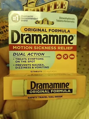 Dramamine Motion Sickness Relief Original Formula 12 Tablets Travel Nausea  • $8.89