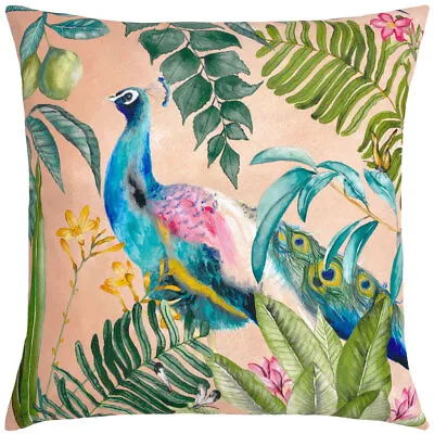 £13.95 • Buy Evans Lichfield Peacock Print Outdoor Cushion Cover, Blush, 43 X 43 Cm