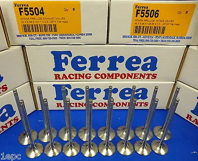 Ferrea 5000 Valves Set Flat Honda Prelude 2.2L DOHC VTEC H22 H22A H22A1 H22A4 • $214.98