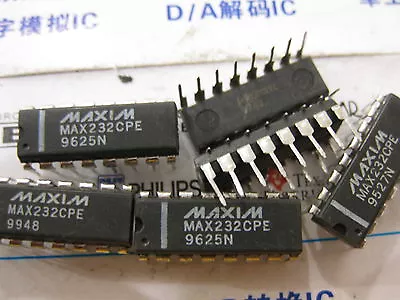 2X MAX232CPE  5V-Powered Multichannel RS-232 Drivers/Receivers  MAX232 • $1