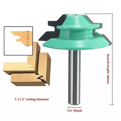 45 Degree Bit Lock Miter Router Bit Set - 1/2  Shank  Lock Miter Router Green • $10.89