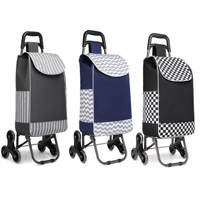 UK Folding Shopping Trolley 31L Shopping Cart 6 Wheels Detachable Waterproof  • £17.99