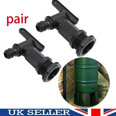 Pair Replacement Water Butt Tap Barrel Plastic Adaptor Beer Home Rain Brews • £6.48