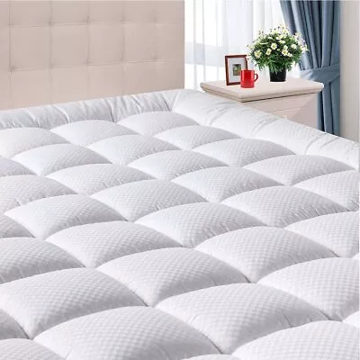 Queen Size Mattress Pad Cover Quilted Fitted Mattress Protector With Deep Poc... • $60.47