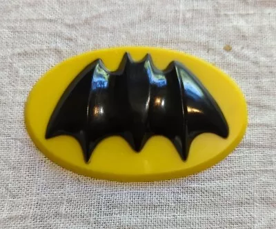 Vintage 1977 Batman Bat Signal Hard Plastic Cake Topper 4  X 2 1/2  Wilton's  • $5.99