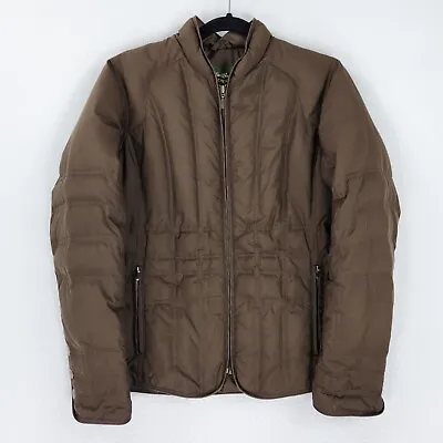 Eddie Bauer Coat Womens Medium Brown Goose Down Puffer Jacket Outdoor Casual • $27.94