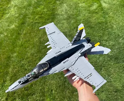 F18 Hornet Fighter Jet Building Blocks Military MOC Aircraft Bricks Model • $39.99