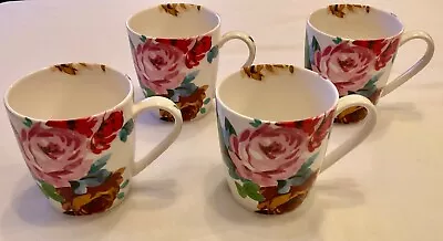 4 X Marks & Spencer M&S Elizabeth Mugs Super Fine China Floral Design • £9.99