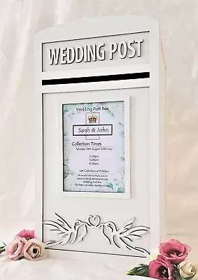 £47.99 • Buy Personalised Wedding Card Post Box - Lockable Card Postbox - Wedding Cards Box