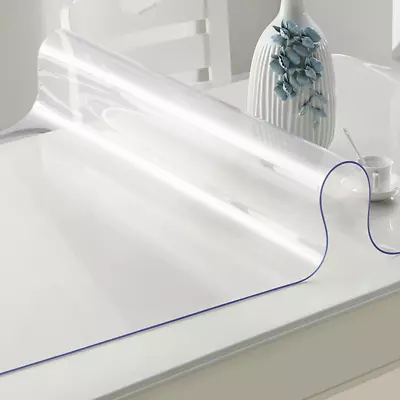 Rectangle PVC Clear Transparent Tablecloth Table Cover Waterproof Mat Protector • $55.15