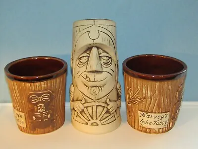 Lot 3 Ceramic Tiki Mugs Pau Hana Lounge By Munktiki & OMC Harvey's Bucket Mugs • $35