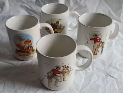 1987 Norman Rockwell Porcelain Coffee Mugs / Cups *Set Of 4” Rockwell Museum • $24.77