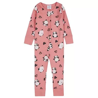 Girls Panda/Unicorn Jersey Cotton All In One Kids Jumpsuit Age 2-6 Years • £12.95