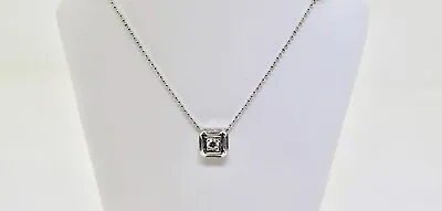 14k Vintage White Gold And Natural Diamond Solitaire Pendant • $299