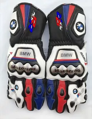 Motorcycle Leather Riding Gloves Gants Customisable BMW Motorbike Racing Gloves • $75