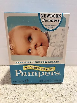 Vintage Pampers Baby New Born  6-11 Pounds Custom Fit Tapes Nos • $25