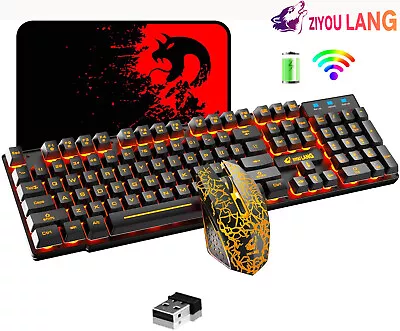 $28.99 • Buy AU Wieless Gaming Keyboard And Mouse Combo Rainbow Backlit Rechargeable 4000mAh