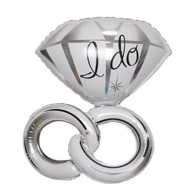 $19.99 • Buy 39  Jumbo Silver 'I Do' Diamond Ring Wedding Party Foil Balloon Engagement Hen
