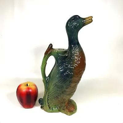 Circa 1880s French Majolica Duck Pitcher • $275