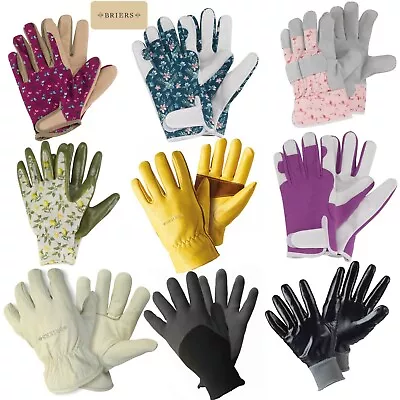 Briers Ladies Leather Gardening Gloves Smart Professional Rigger Flower Winter  • £12.12