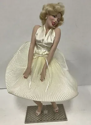 Franklin Mint Marilyn Monroe Doll Seven Year Itch 17  Porcelain- In Box With COA • $90