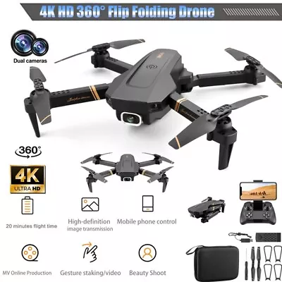 NEW V4 Foldable Drone 1080P HD Camera RC Quadcopter FPV Live Viewing • £56.99