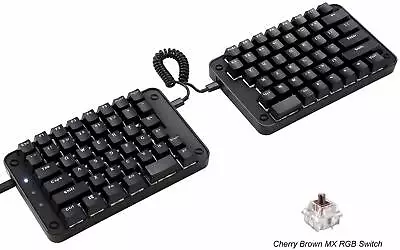 Split Mechanical Keyboard White Backlit Ergonomic Keypad Cherry MX Brown Switch • $276.91
