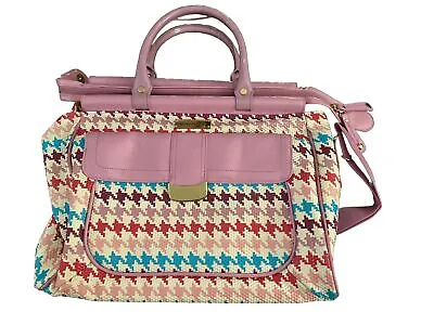 Samantha Brown Womans CarryOn Travel Bag Houndstooth Faux Leather Lilac • $38
