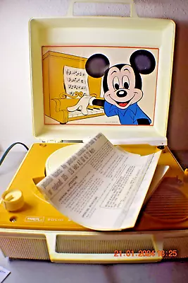 1970's Disney's Mickey Mouse TIGER ELECTRONICS SOLID STATE PORTABLE PHONOGRAPH • $22.50