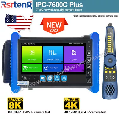 Rsrteng 7in 8K IP CCTV Tester Camera Monitor Network Test Tool L Cable Tracer US • $290.16