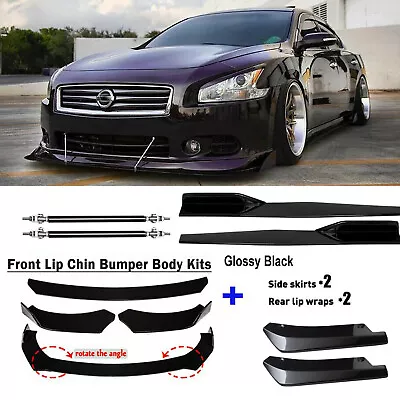 Front Bumper Lip Chin Spoiler Splitter Side Skirt+Rear Lip For Nissan Maxima ST • $55.99