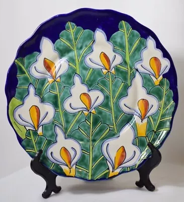 Talavera Mexican Art Pottery Calla Lily Plate Wall Hanging 11”  • $21.99