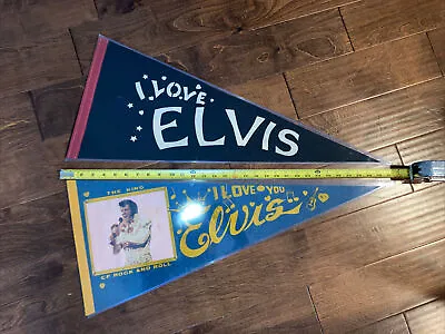 I LOVE ELVIS & I LOVE YOU ELVIS Pendants - In Plasric Case - Rare - Collectible • $102.53
