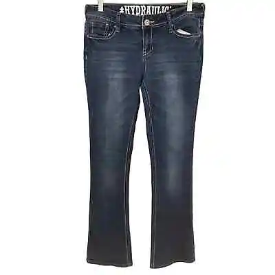 $20 • Buy Hydraulic Curvy Lola Fit Low Rise Bootcut Denim Jeans Embellished Sz 9/10